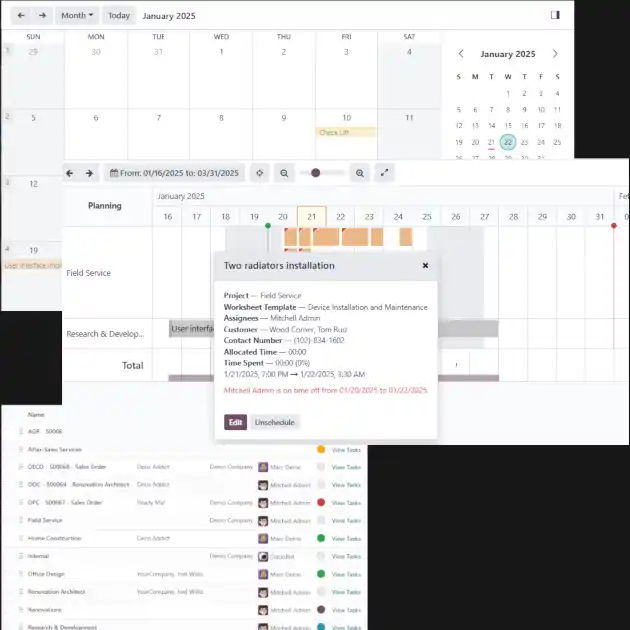 Multiple Views & Gantt Chart